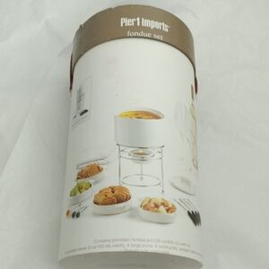 Pier 1 White Fondue Set